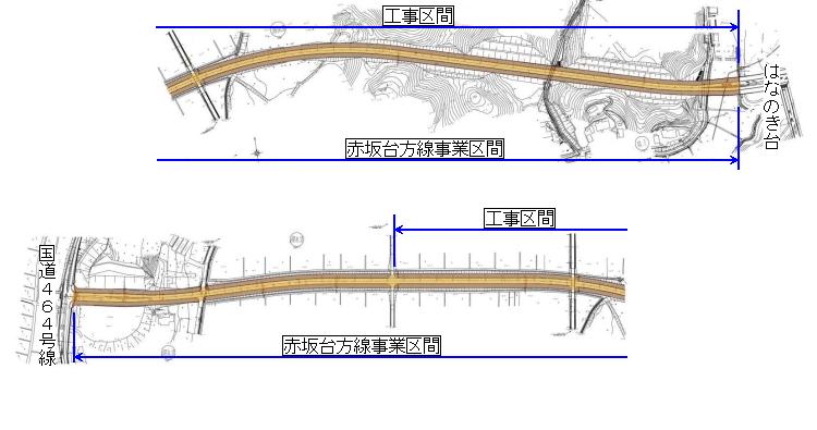 赤坂台方線位置図