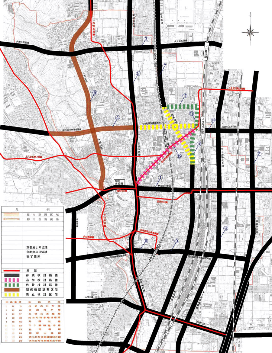 向日市都市計画道路ネットワーク構想案